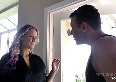 Sexy wife with Big Tits and Clit in Fishnet Stockings at Rough Cheating Fuck when her husband is away