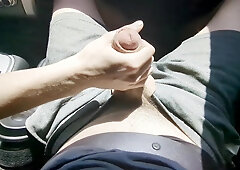 Milking off in the van while the cab driver takes me home