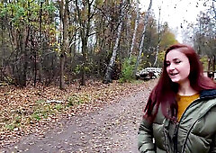 Public pickup and cum inside the girl outdoors. KleoModel