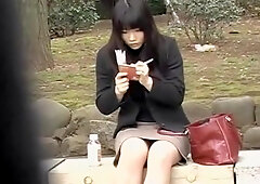 Outdoor crazy sharking action with some tempting oriental bimbo