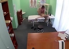 Doctor sinks his cock into blondes tight juicy pussy as sexual