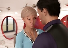 My husband's boss Christian has his way with Vivian in a public restroom