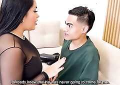I screw my Colombian big beautiful woman stepmom in the living room during the time that my step daddy is away, filling her large butt with cum.