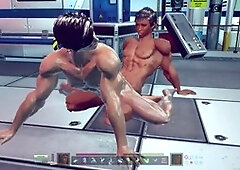 3D gay porn featuring muscular Asian hunks in interracial action