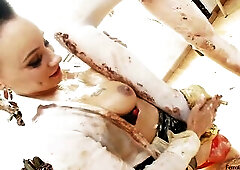 Lewd redhead hottie surprises a birthday beauty with lesbo sex