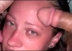 My husband brought over his friends to hot tub and chill, so I sucked all of their cocks. Amateur