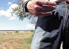 Dousing and fapping off at a highway rest sphere