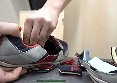 Sneaker cum, gay trashed sneaker, sneaker