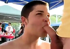 Pledge Sucks Dick At Public Tailgate BBQ Facial 2