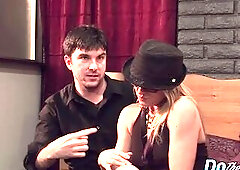 Golden-haired Housewife Amanda Blow Rides a Ebony Dude's Penis