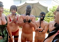 Brunette slave girl enjoys the harsh fetishes of a bdsm game