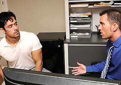 Needy men decide to share a few drinks together and a good fuck