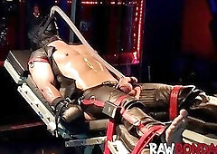 Intense foot play domination and cock pump gay bondage