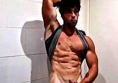 Horny Muscle Boy Gives His Best Finisher Post Workout In The Toilets