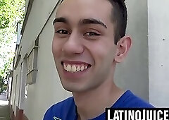 Straight Latino takes bare dick in his ass for first time