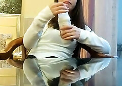 Amateur asian teen licks ass and sucks cock