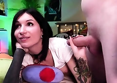 Tattooed amateur babe drilled by her boyfriend on webcam