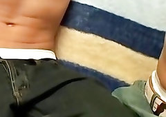 Skinny twink bent over and pounded balls deep after blowjobs