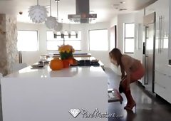 PureMature  House wife Kate Linn fucks her husbands friend on Thanksgiving