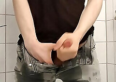 Twink boy pissing his self