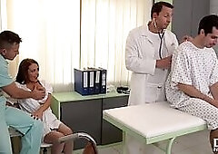 Clinic threesome with Milf Doc Dominica Phoenix leads to double penetration