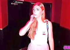 Innocent Winter Flynn Jerks in Adult Theater!