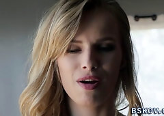 Teenager in high heels shows off her ass