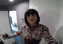 Thirsty boy and shemale piss