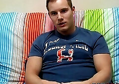 Buff jock shows off his muscles and strips nude solo