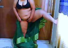 When Tamil Stepmother-in-law Gets Very Excited And Starts Masturbating, Her Stepson-in-law Catches Her And Gives Her A Rough Fuck