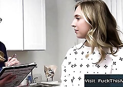 Breasty Patient Gets Fertility Test In The Doctors Office