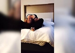 This babe sits on his face and grinds her twat on him groaning and cumming loudly and this babe gets finger screwed as this babe gushes f