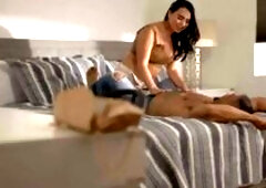 Busty Asian TS knocks on pervert neighbors door and she then lets him suck her shecock on his bed passionately.In return,she licks his ass first to ma