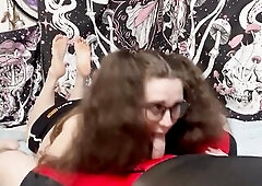 big beautiful woman Deepthroats Pulsating Hard Rod Cum In Throat