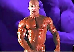 Tom Lord Flexing Posing and Jacking Off w/Brown Liquid Dripping Down His Body