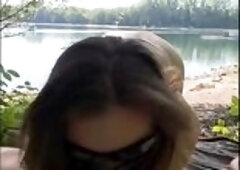 Our 1st risky outdoor session by the river Masked Bunny gives a hawt oral and then takes it hard doggystyle right by the water. Real jizz flow at the 