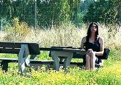 Crossdresser Sissy pull out his underpants