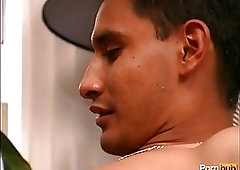 White and Latino dude have oral sex