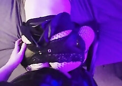 Mistresse pegs her femboy boyfriend untill giant ejaculation