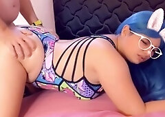 Bulma gives an amazing deep-throat blowjob to big Vegeto's cock