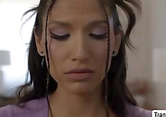 Letting my TS friend use my pussy as a sex toy