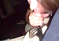 Not wearing a bra to dinner made his dick hard which makes me suck it until I get his cum