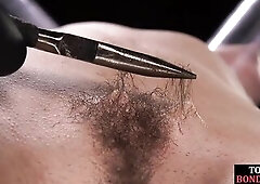 SADOMASOCHISM hairypussy GF screams and suffers hair pulling