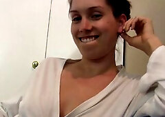 In this custom video, he's still at work, but you can stay and chat with me while we wait, and once I come back in wearing my teeny tiny monokini