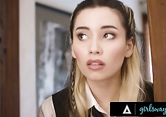 Aria Lee confronts bride-to-be bestie Alexia Anders and goes down on her pussy