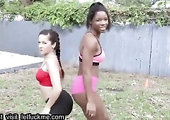 3 hawt teen whores share one coarse ramrod in many poses aged large melons