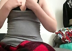 college teen leaves livecam on, masturbates, and cums twice