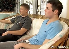 bootie stuffing session fornjock husband cuckold with a guy