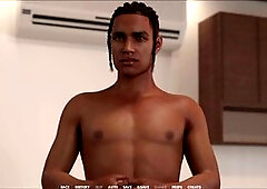 Busty brunette in an adult visual novel with erotic stories and gameplay