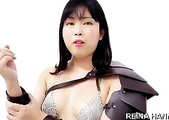 This is a roleplay dream show where I'm playing as a chain bikini warrior talking to the viewer. In this scenario, the warrior is bored awaiting 